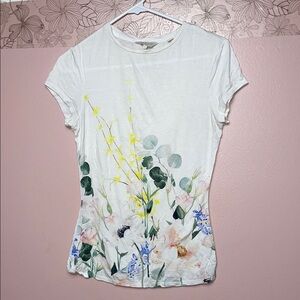 Ted Baker London Floral Print White Top